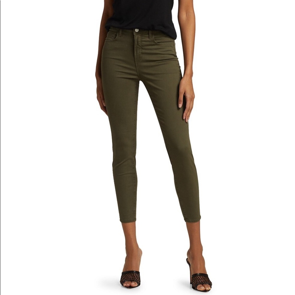 L’Agence Margot Waxed Cotton High Rise Skinny Crop 23